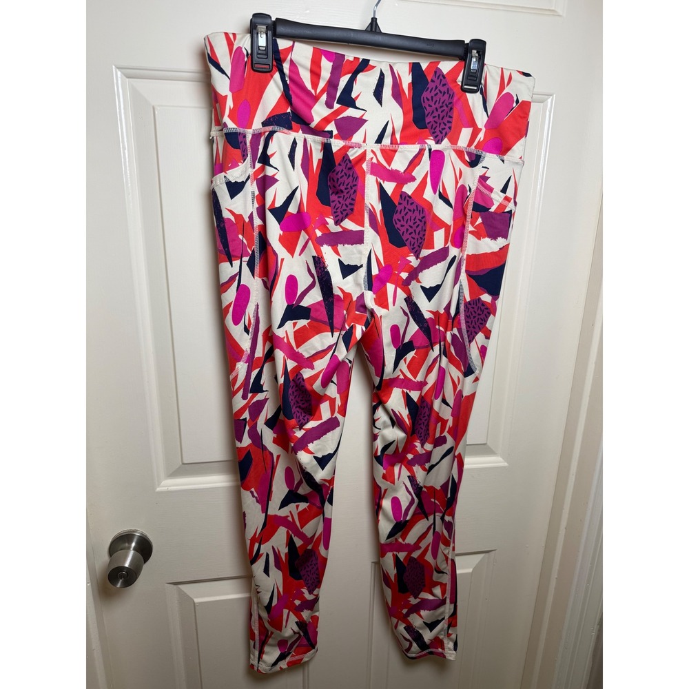 J. Dow Fitness Womens XXL Abstract Geometric Print Pocket Leggings